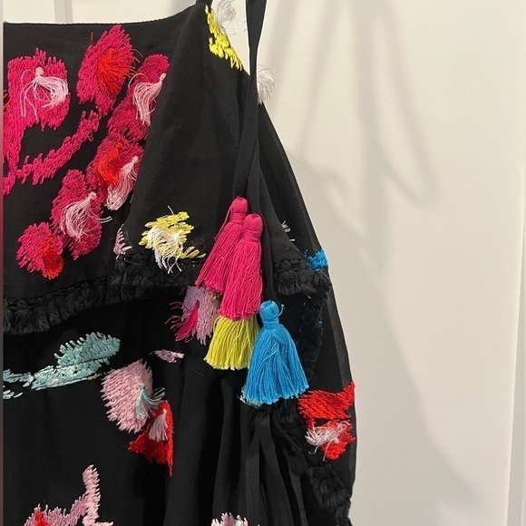 Tanya Taylor Gabriella Silk Georgette Boho Tassel Mini Dress. Size 2. Gorgeous! - Picture 13 of 16